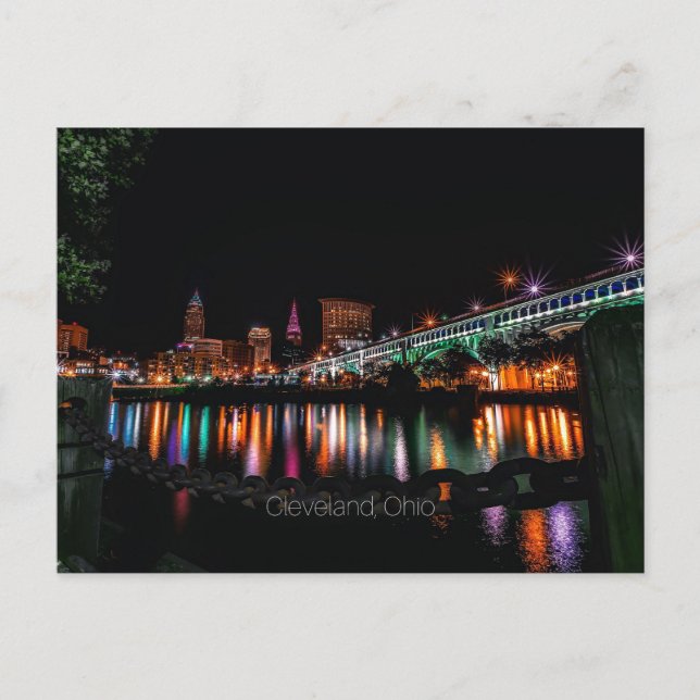 Cleveland Ohio cityscape Vykort (Framsida)
