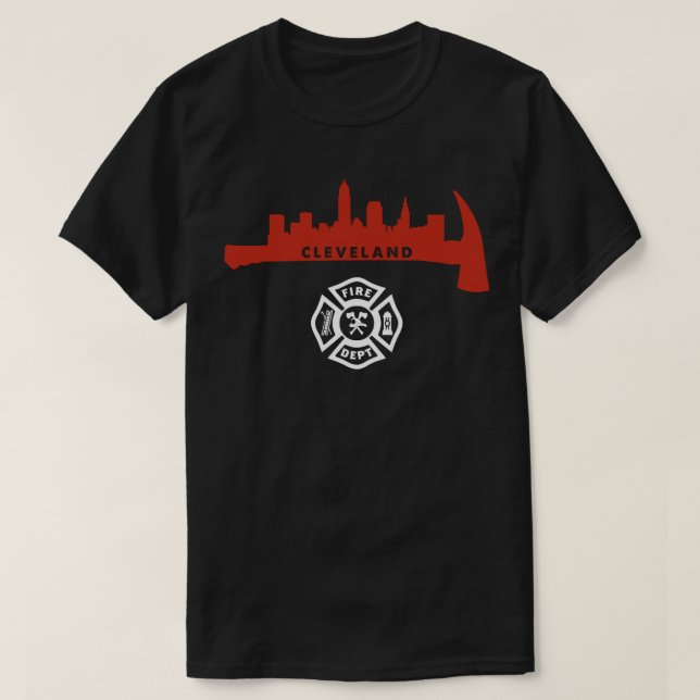 Cleveland Ohio Division of Fire Firefighter Räddin T Shirt (Design framsida)