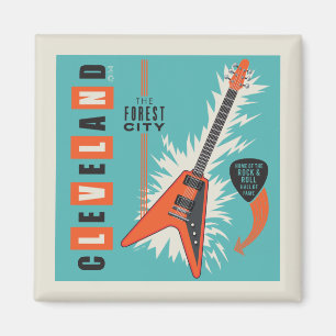 Cleveland Ohio Elektriskt gitarr Magnet