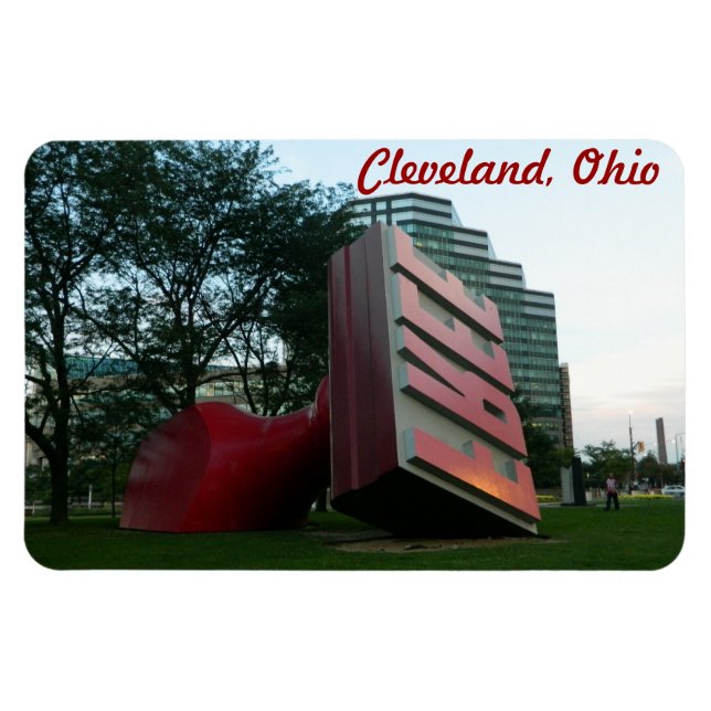 Cleveland, Ohio "Free" Landmark Magnet (Horisontell)