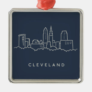 Cleveland Ohio horisont Julgransprydnad Metall