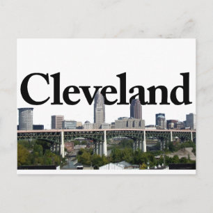Cleveland Ohio horisont med Cleveland i himmlen Vykort