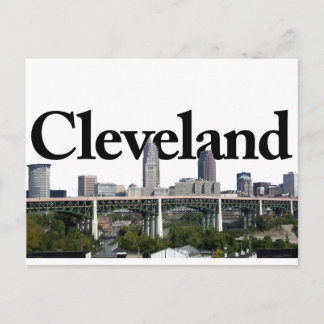 Cleveland Ohio horisont med Cleveland i himmlen Vykort
