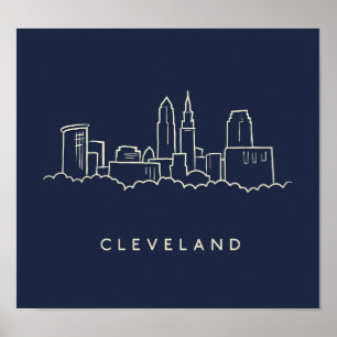 Cleveland Ohio horisont Poster