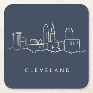 Cleveland Ohio horisont Underlägg Papper Kvadrat