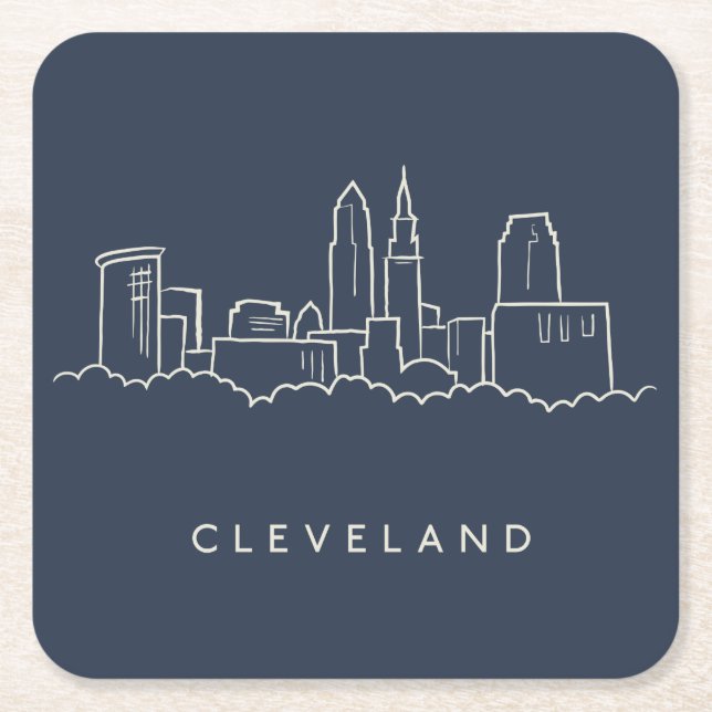 Cleveland Ohio horisont Underlägg Papper Kvadrat (Framsidan)