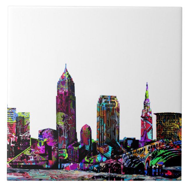 Cleveland, Ohio i graffiti Kakelplatta (Framsidan)
