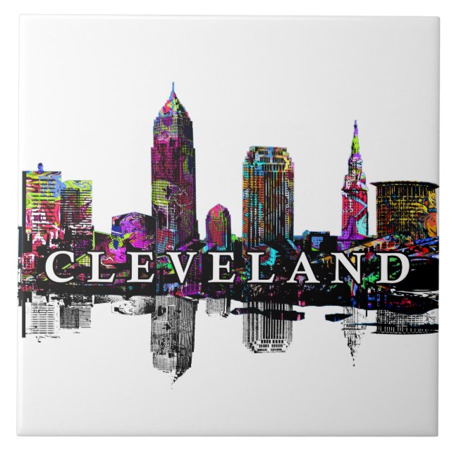 Cleveland, Ohio i graffiti Kakelplatta (Framsidan)