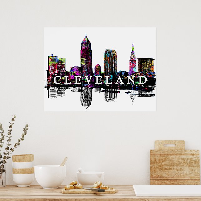 Cleveland, Ohio i graffiti Poster (Kök)