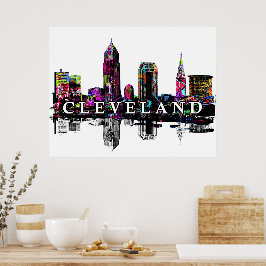 Cleveland, Ohio i graffiti Poster