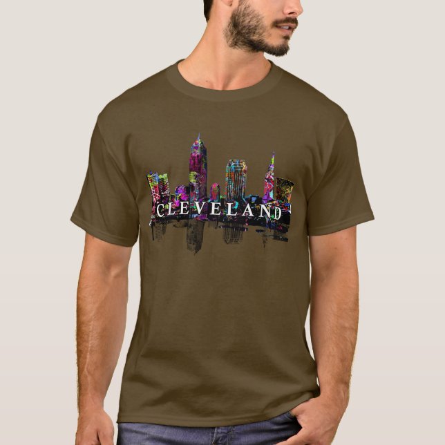 Cleveland, Ohio i graffiti T Shirt (Framsida)