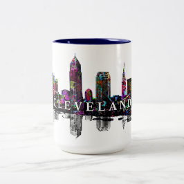 Cleveland, Ohio i graffiti Två-Tonad Mugg
