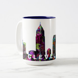 Cleveland, Ohio i graffiti Två-Tonad Mugg