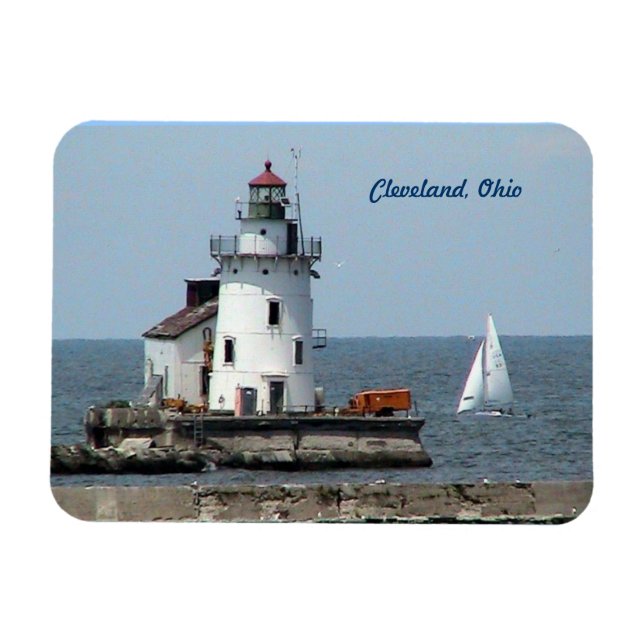 Cleveland Ohio Lighthouse Fridge Magnet (Horisontell)