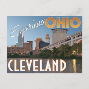 Cleveland Ohio Midwest Vintage resor Poster Vykort