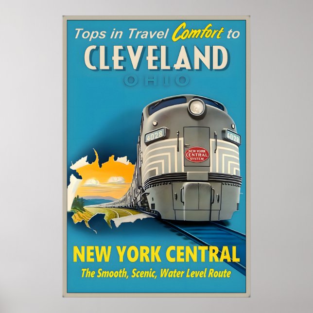 Cleveland Ohio New York Central Railroad Topp i Poster (Framsidan)