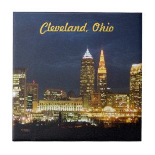Cleveland, Ohio Nights Ljus Tile Kakelplatta