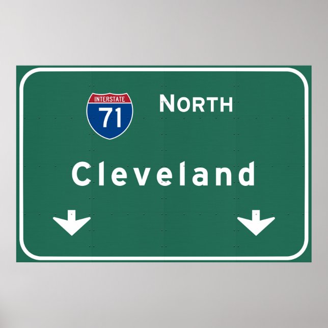 Cleveland Ohio oh Interstate Highway Freeway : Poster (Framsidan)