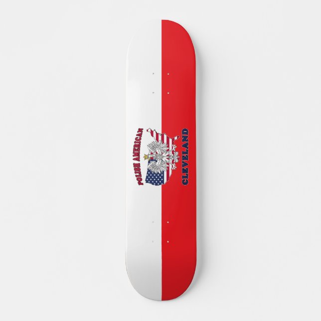 Cleveland Ohio polska Eagle Mini Skateboard Bräda 18,5 Cm (Framsida)