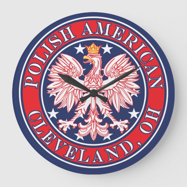 Cleveland Ohio polska Eagle Stor Klocka (Framsida)