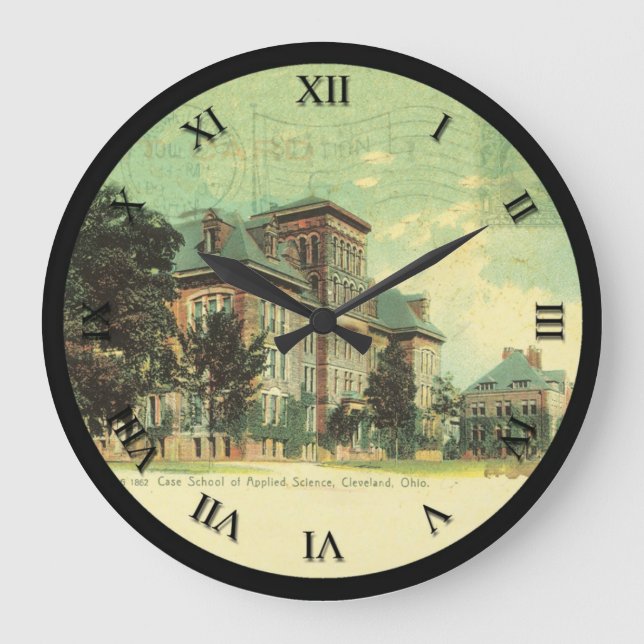 Cleveland Ohio Post Card Clock Fodral School Scien Stor Klocka (Framsida)
