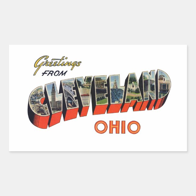Cleveland Ohio Rektangulärt Klistermärke (Framsida)