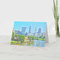 Cleveland Ohio River beskådar hälsningkortet