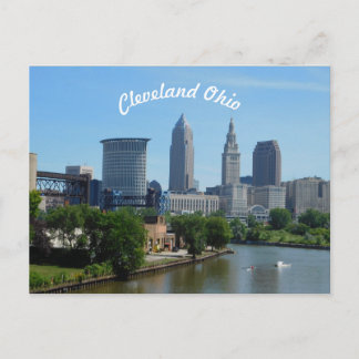 Cleveland, Ohio River Skyline Postcard (Curve) Vykort