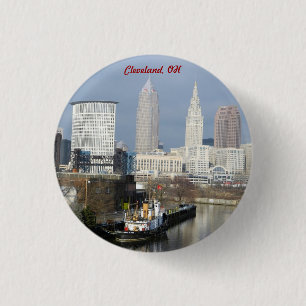 Cleveland, Ohio River View Button Knapp