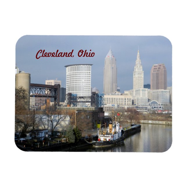 Cleveland Ohio (River View)Premium Flexi Magnet (Horisontell)