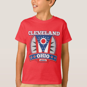 Cleveland Ohio Rött vitt blått Patriotic Statlig f T Shirt