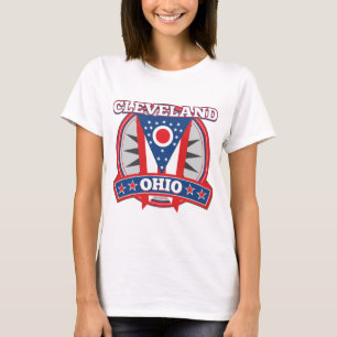 Cleveland Ohio Rött vitt blått Patriotic Statlig f T Shirt