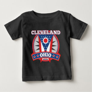 Cleveland Ohio Rött vitt blått Patriotic Statlig f T Shirt