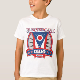 Cleveland Ohio Rött vitt blått Patriotic Statlig f T Shirt