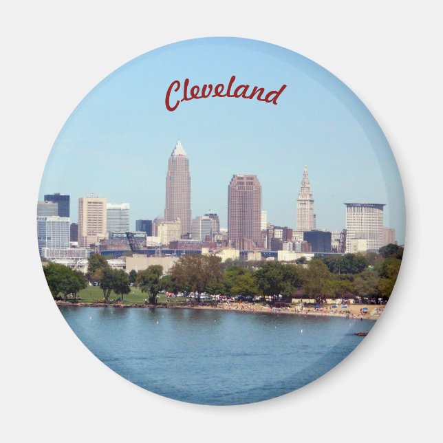 Cleveland, Ohio Round Magnet (Framsidan)