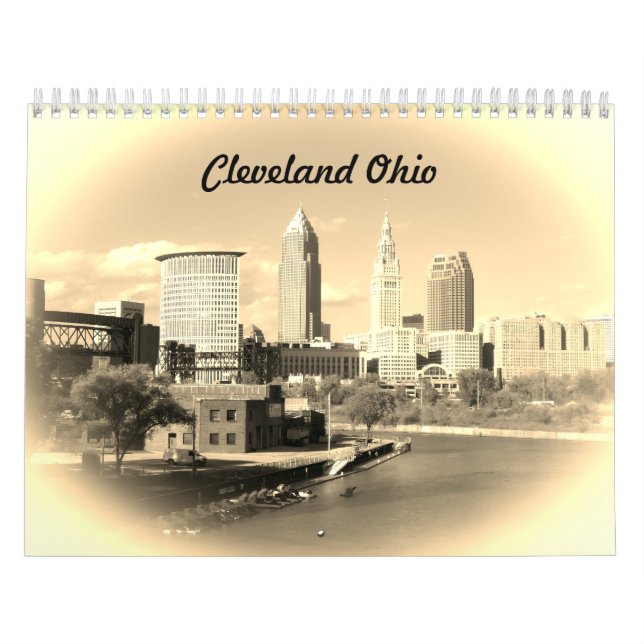 Cleveland Ohio Sepia Calendar Kalender (Omslag)
