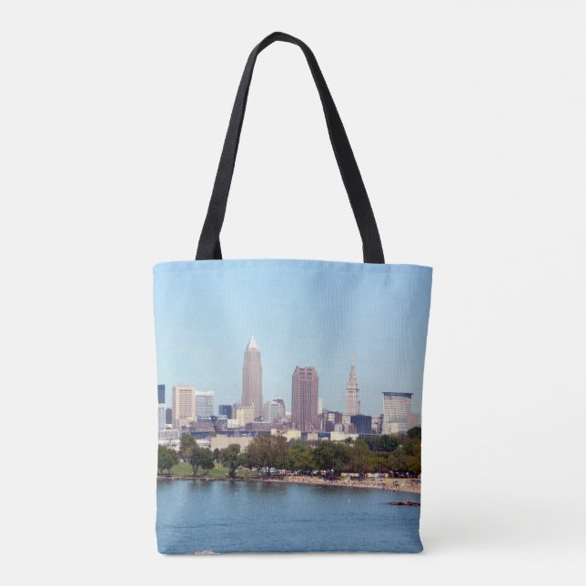 Cleveland, Ohio Sjö View Tote Bag Tygkasse (Baksida)