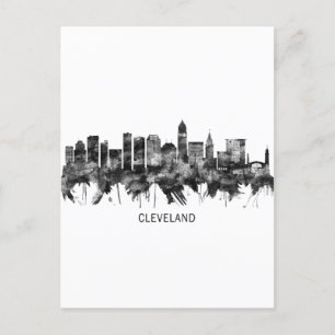 Cleveland Ohio Skyline BW Helg Vykort
