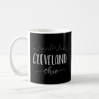 Cleveland Ohio Skyline Calligraphy Kaffemugg