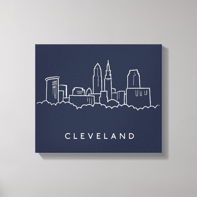 Cleveland Ohio Skyline Canvastryck (Framsida)