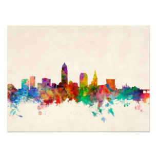 Cleveland Ohio Skyline Cityscape Fototryck