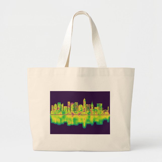 Cleveland Ohio Skyline Jumbo Tygkasse (Framsidan)