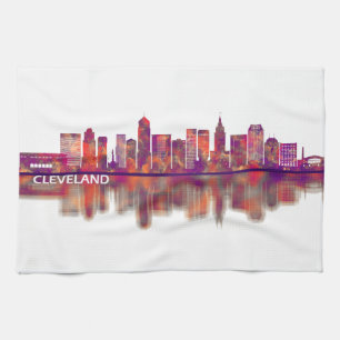 Cleveland Ohio Skyline Kökshandduk