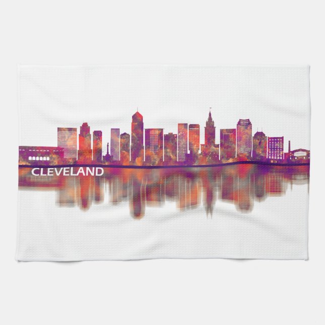 Cleveland Ohio Skyline Kökshandduk (Horisontell)