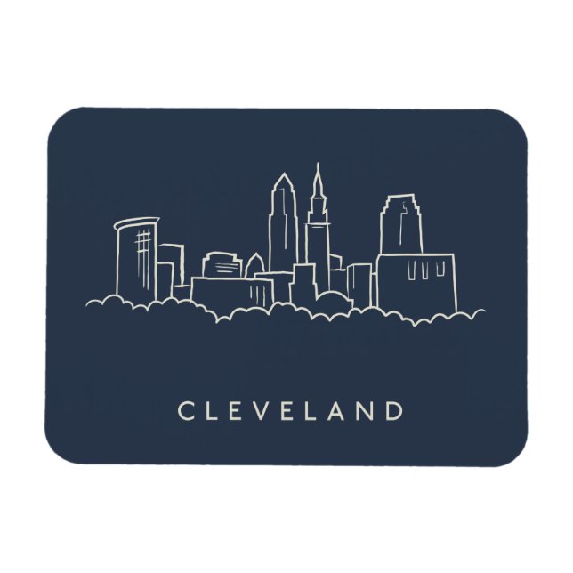 Cleveland Ohio Skyline Magnet (Horisontell)