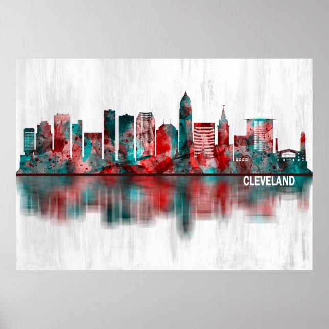 Cleveland Ohio Skyline Poster (Framsidan)