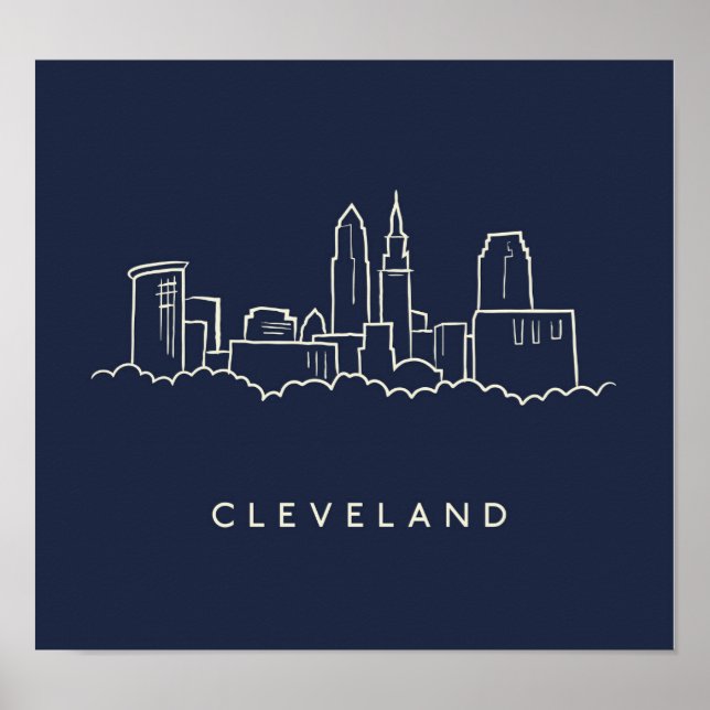 Cleveland Ohio Skyline Poster (Framsidan)