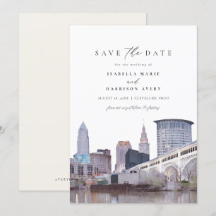 CLEVELAND OHIO Skyline Spara datuminbjudan Inbjudningar