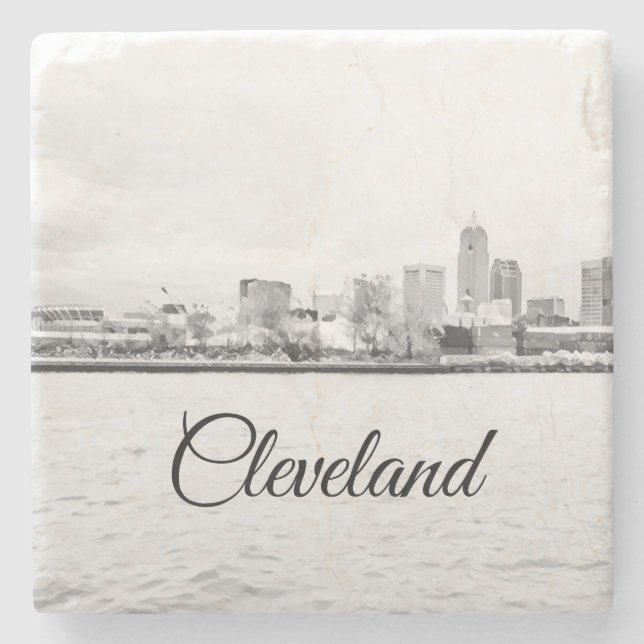 Cleveland Ohio Skyline Stenunderlägg (Framsidan)