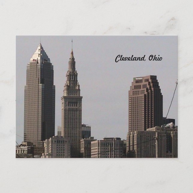 Cleveland Ohio Skyline vycard Vykort (Framsida)